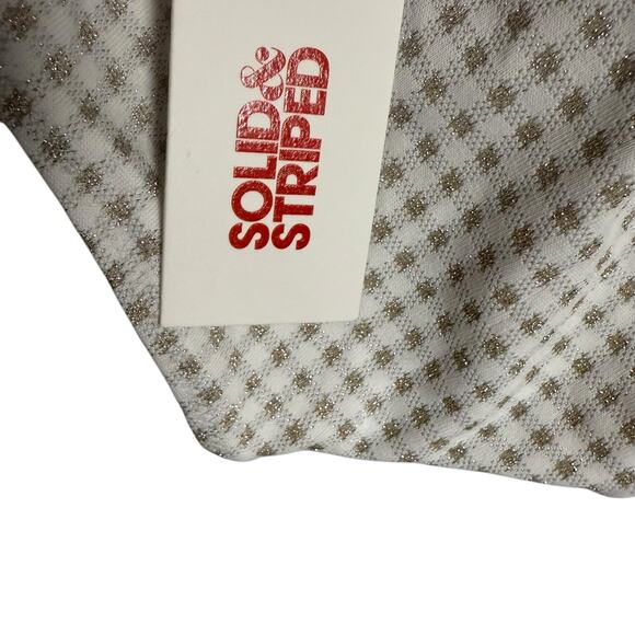 Solid & Striped Melissa One Piece Swimsuit White Metallic Lurex Gingham Size XS - Picture 11 of 14